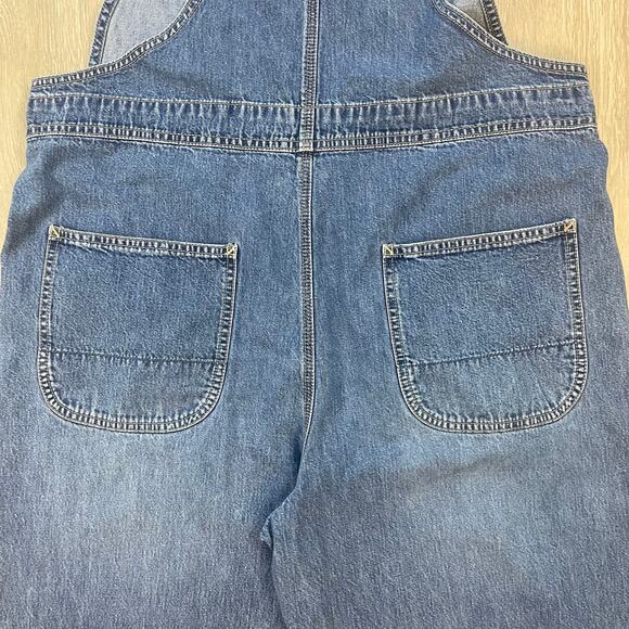 GAP Denim Overalls Womens L Blue Jean Bib Cotton Straight Leg Adjustable - Picture 12 of 13